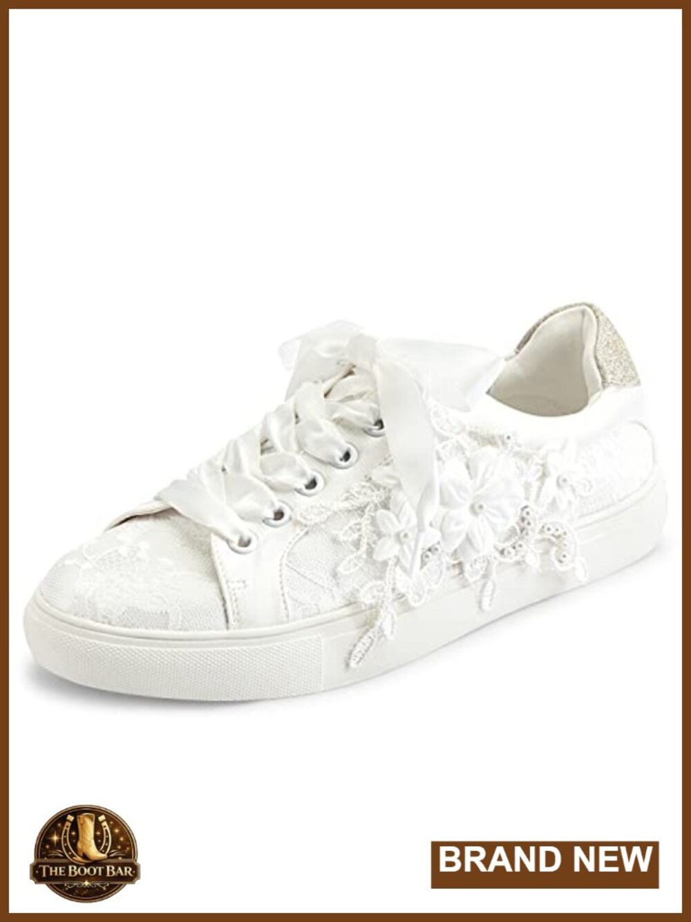 Lace Floral Wedding Sneakers Flat Comfortable Bridal Shoes
